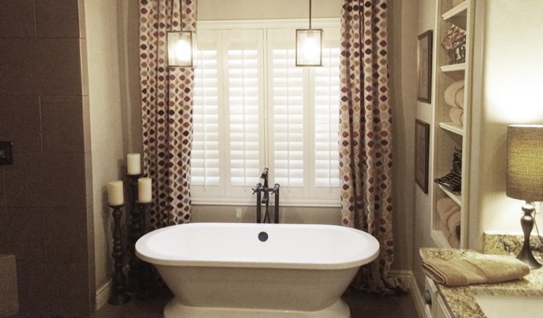 Polywood Shutters in Boston Bathroom